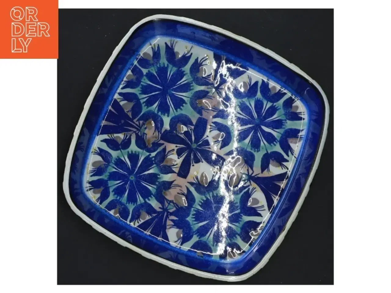 Billede 2 - Firkantet keramikskål fra royal copenhagen med blomster (str. 15x15x3,5 cm) fra Aluminia