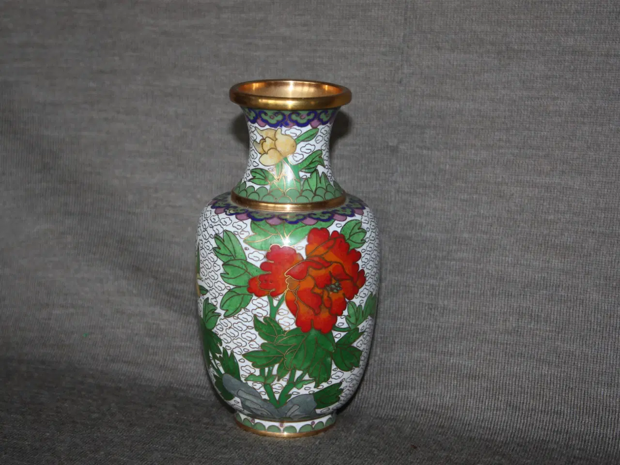 Billede 1 - Kinesisk cloisonne vase højde 13,5 cm