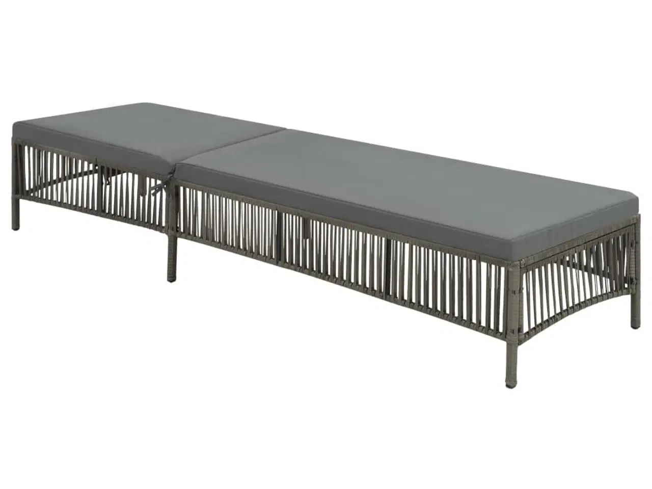 Billede 1 - Liggestol med hynde polyrattan grå