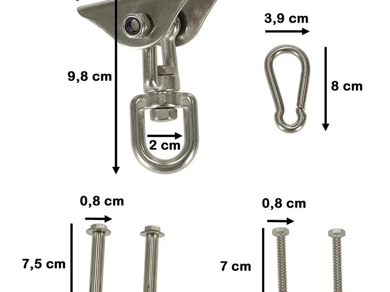 Billede 2 - Hængekøje loftbeslag med drejeled – sving- og stolophæng