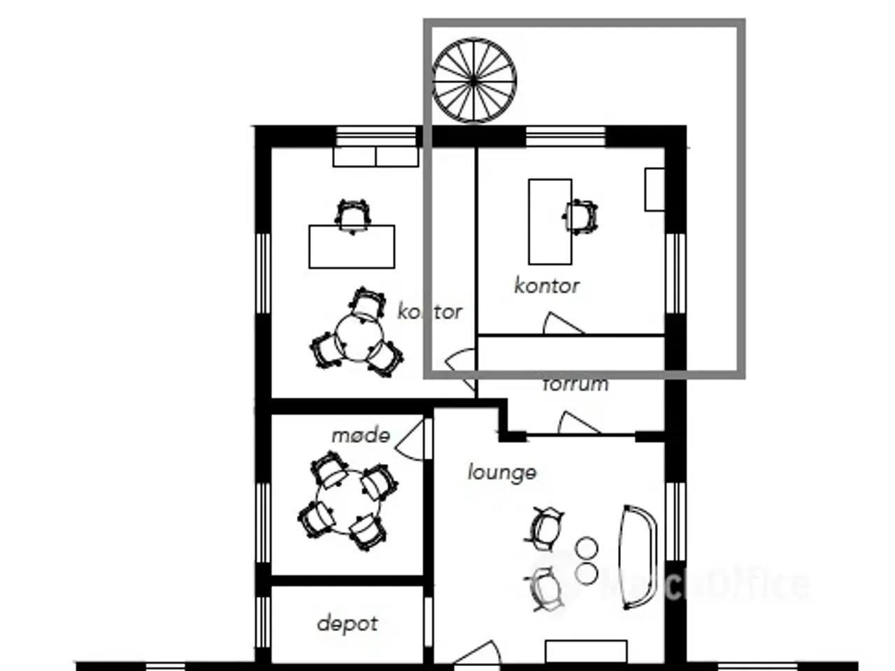 Billede 9 - Eksklusivt møbleret kontor i nyistandsatte. historiske lokaler