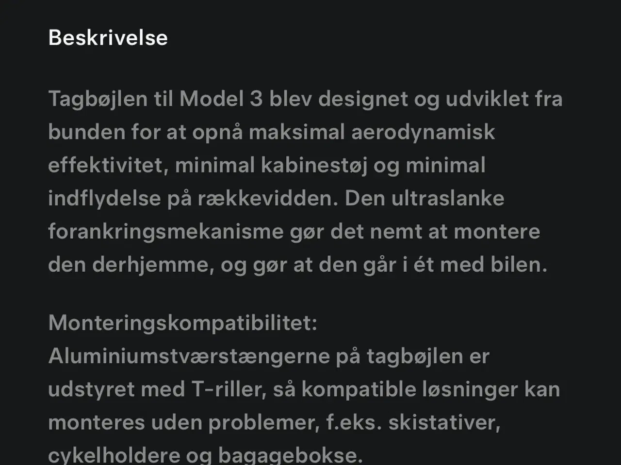 Billede 2 - Originale tagbøjler til Tesla 3