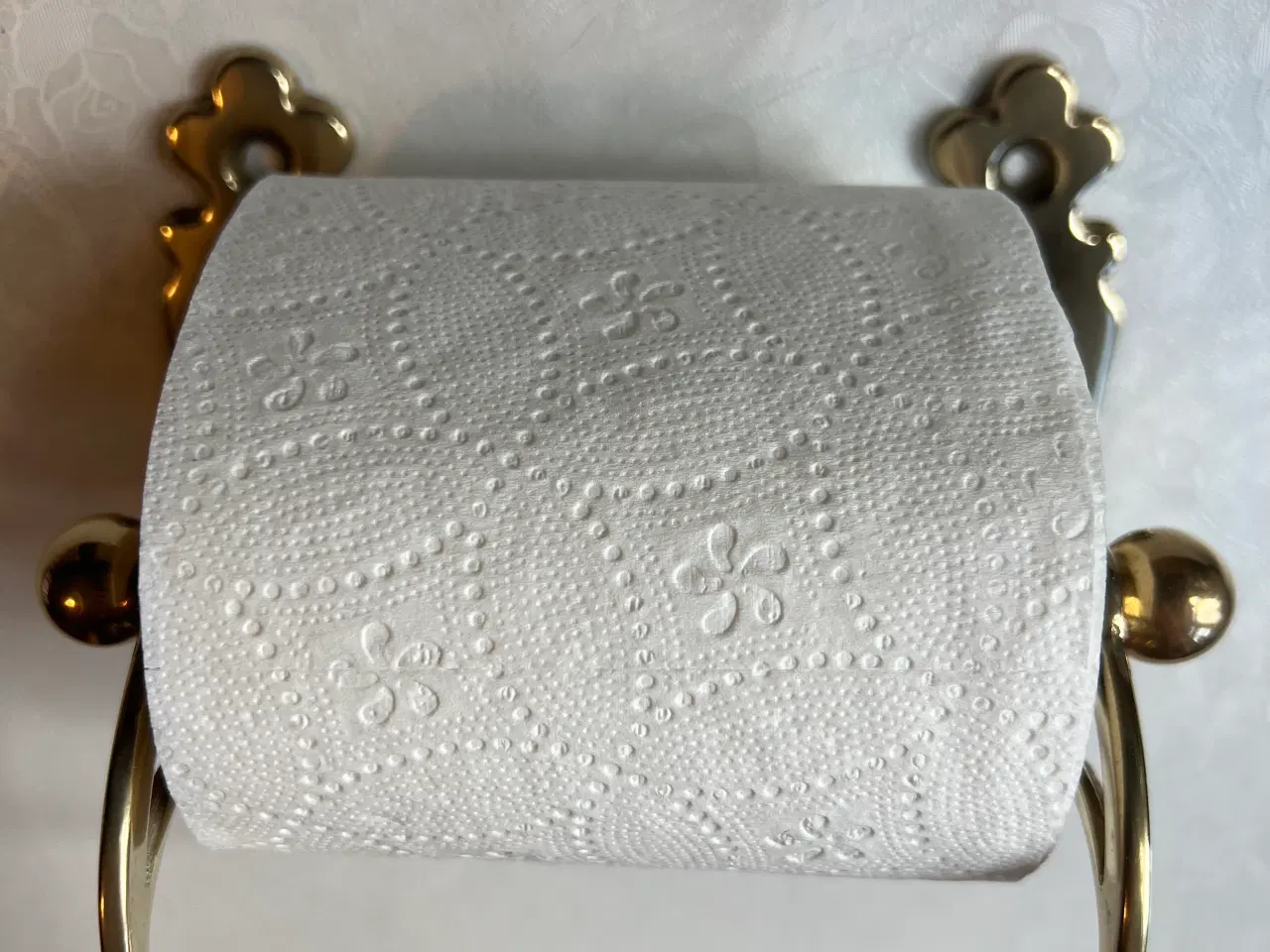 Billede 4 - Smuk retro messing toiletrulle holder 