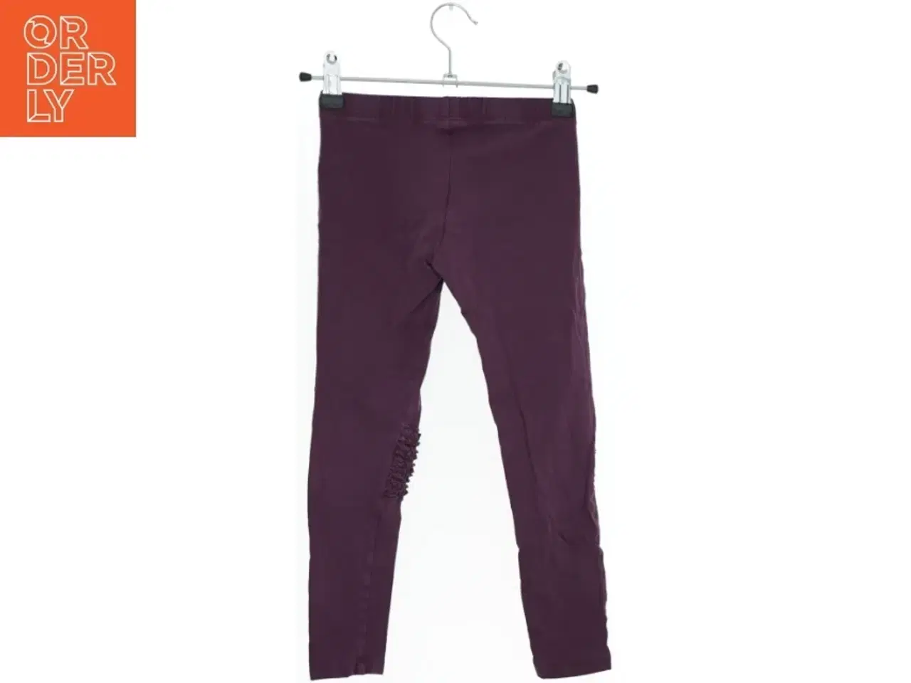 Billede 2 - Lilla leggings med flæser på knæene fra Lindex (str. 116)