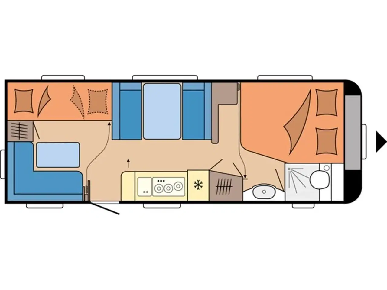 Billede 13 - 2023 - Hobby Excellent Edition 650 KMFe Stor rummelig familievogn med 3 køjer fra Hinshøj Caravan