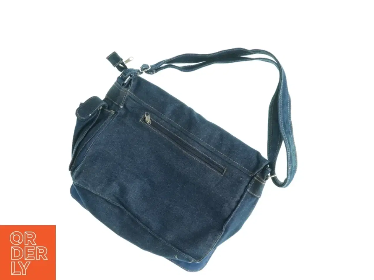 Billede 3 - Denim skuldertaske (str. 35 x 28 x 10 cm)