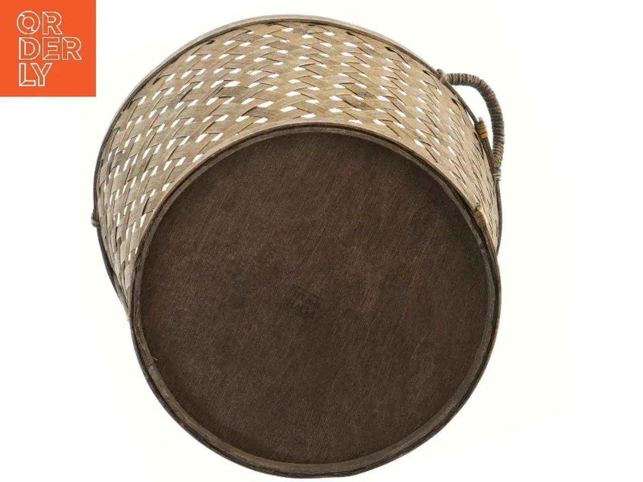 Billede 3 - Flettet kurv med håndtag (str. Ø 26,5 cm længde 23 cm)