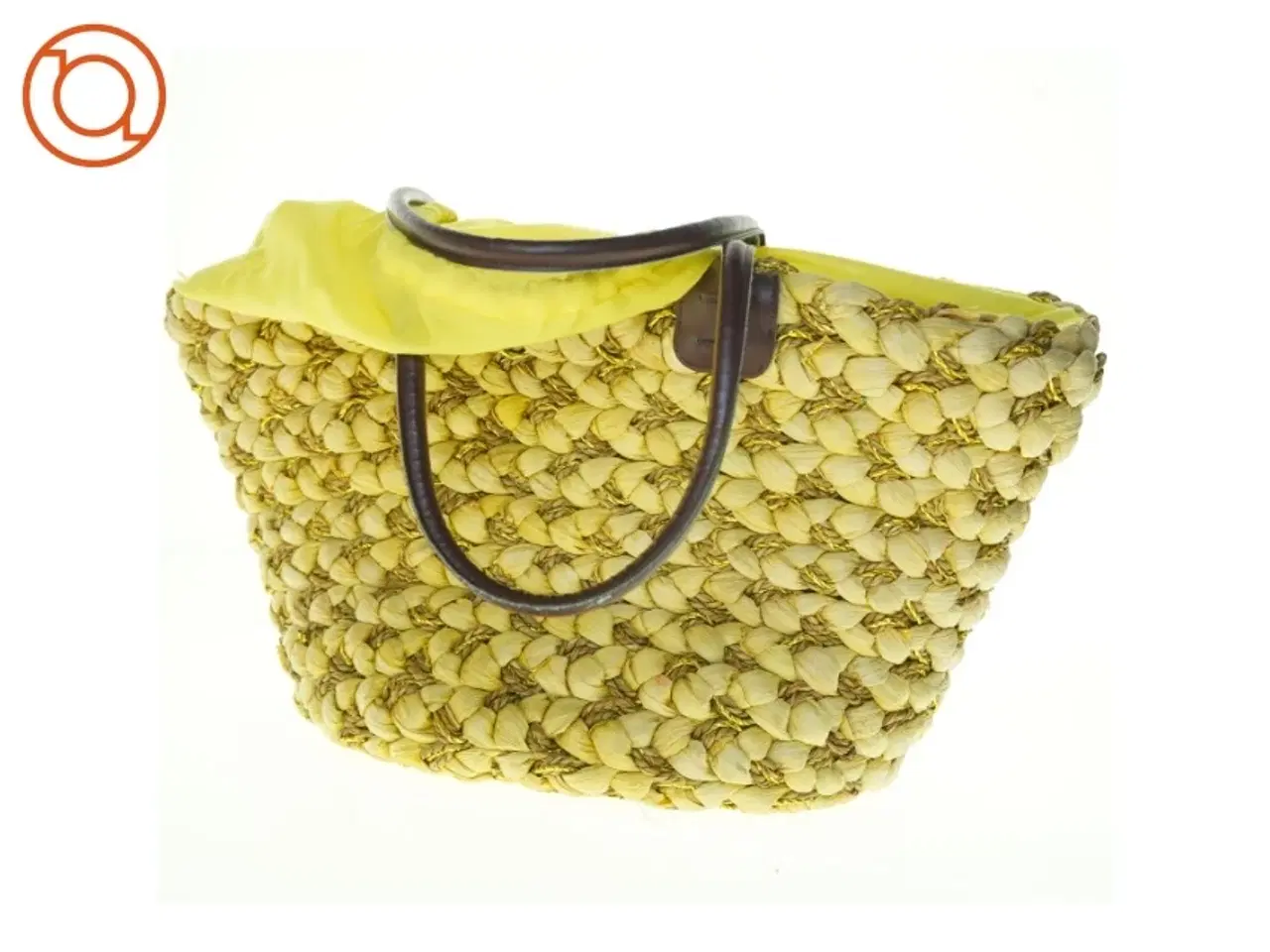 Billede 2 - Gul flettet strandtaske (str. 55 x 52 x 21 cm)