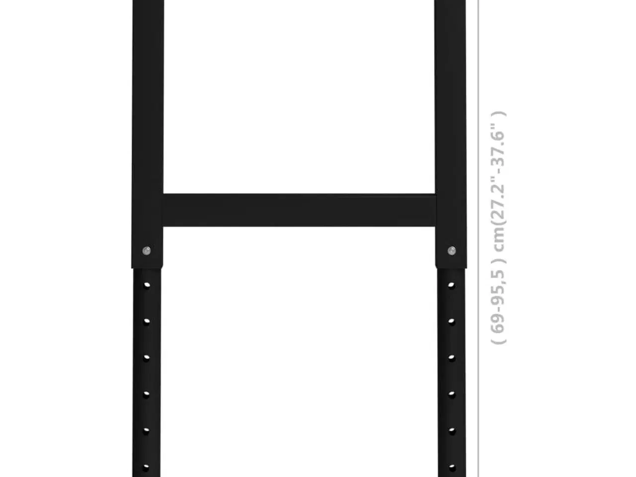 Billede 9 - Stel til arbejdsbænk 2 stk. 55x(69-95,5) cm metal sort