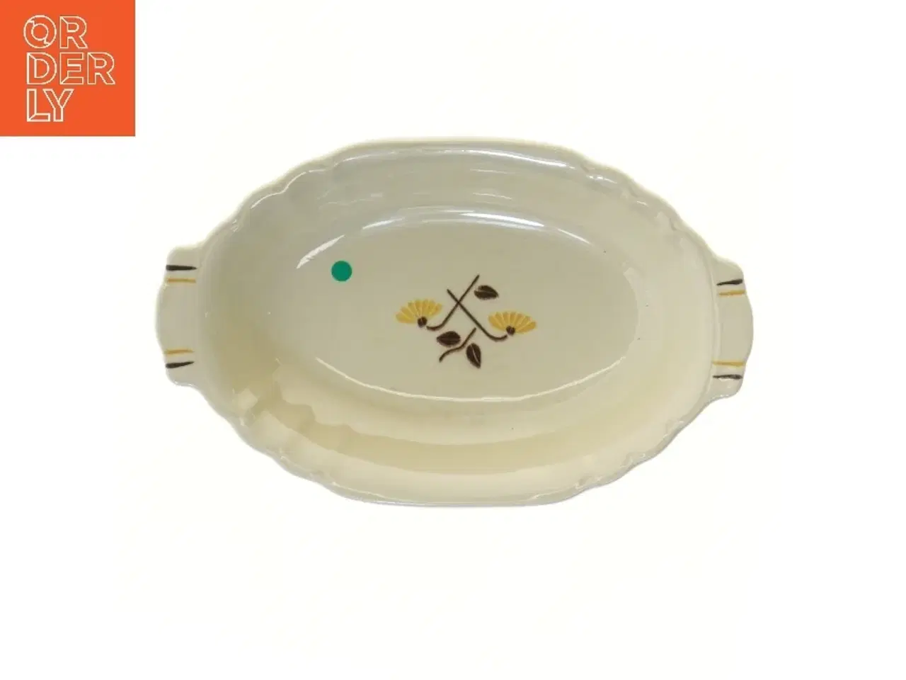 Billede 1 - Keramik/porcelæn fad, Rørstrand med blomstermotiv (str. 23x14 cm)