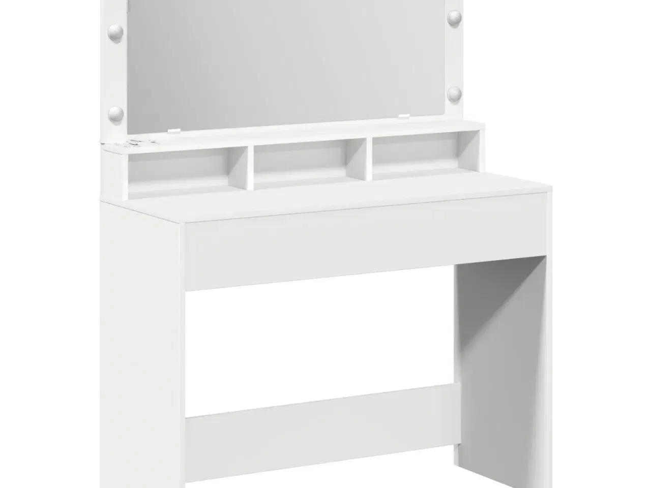 Billede 2 - Makeupbord med hylde Hvid 100 x 41 x 135 cm Konstrueret træ