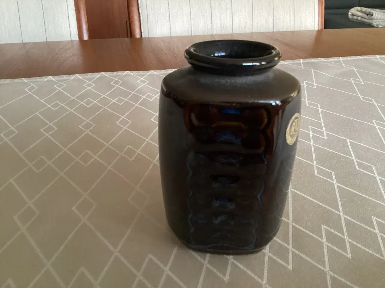Billede 2 - Søholm vase, blå/brun stentø