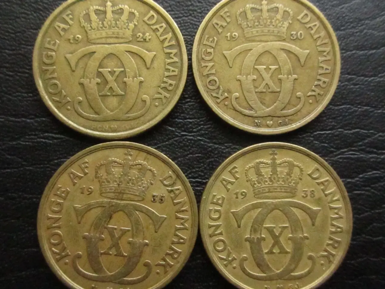 Billede 4 - 1 og 2 kr 1924-1941 komplet sæt inkl. 1 kr 1924