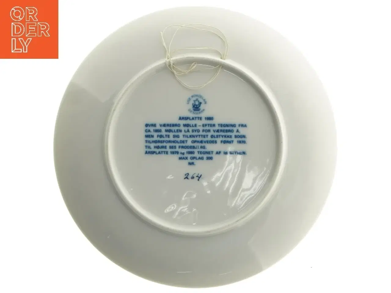Billede 2 - Porcelænsplatter med Værebro Mølle motiv fra Lise Porcelain (str. 19,5 cm)