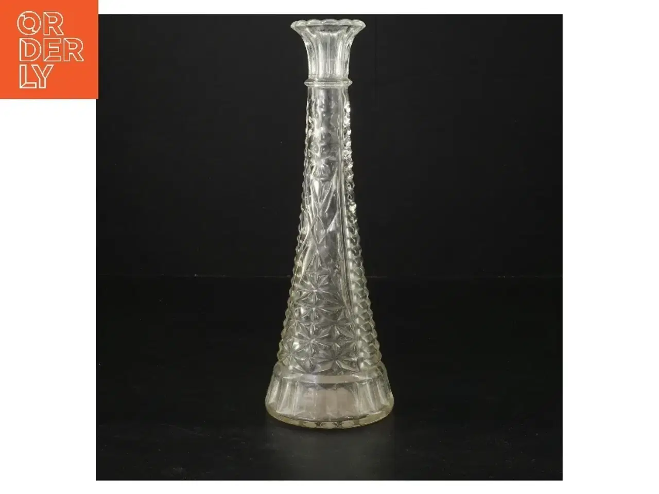 Billede 1 - Gammel glasvase med mønster (str. 23 cm)