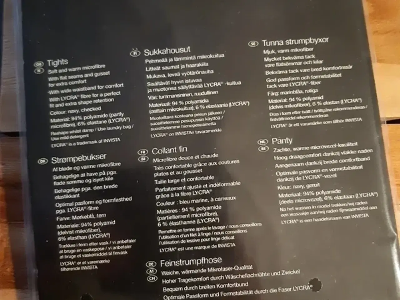 Billede 2 - Str. 42/44 Esmara, blå ternet Tights strømpebukser