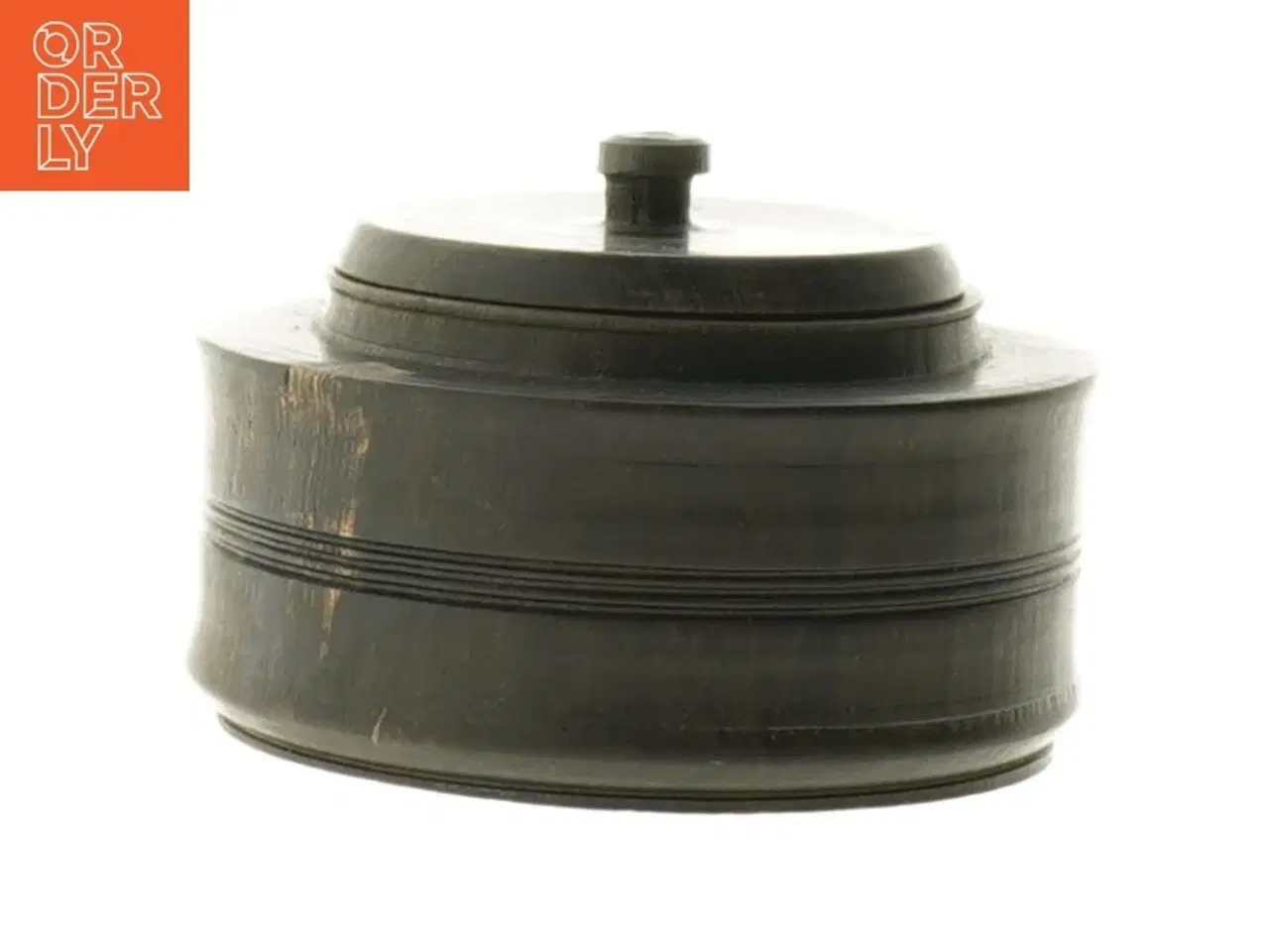Billede 3 - Gl. træ æske med låg (str. Ø. 11 cm. h 6 cm)