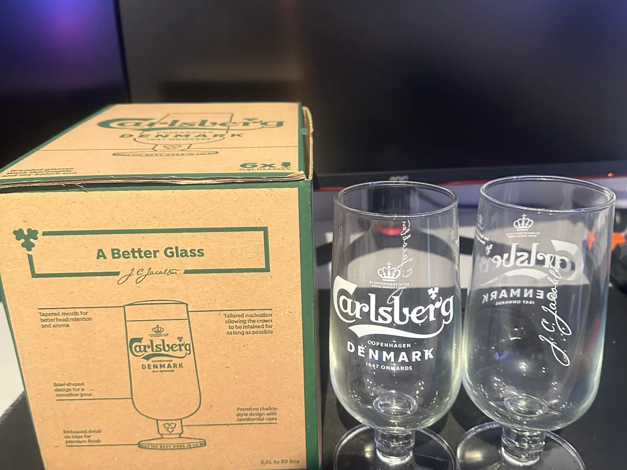 Billede 1 - Carlsberg ølglas 0.5L
