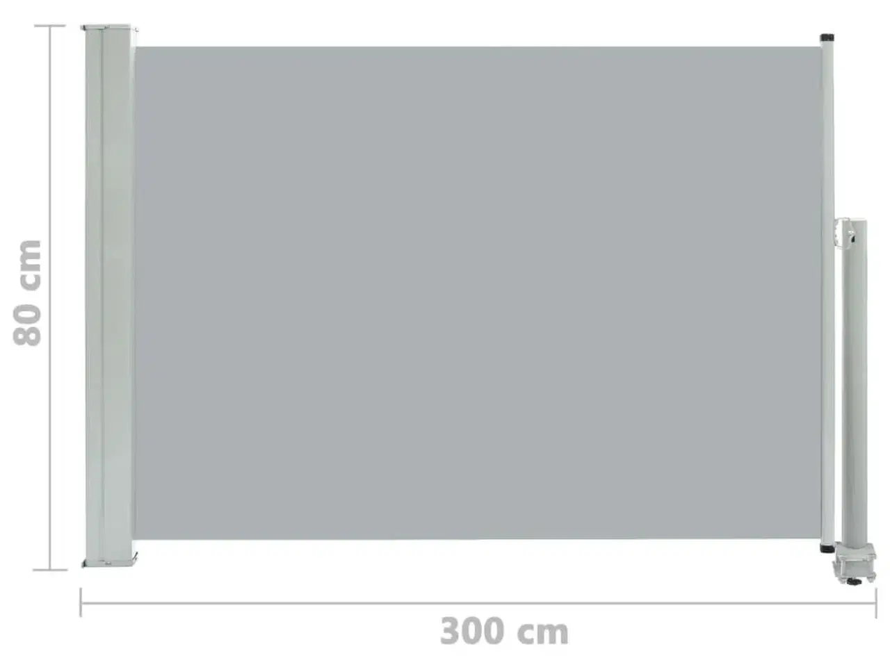 Billede 8 - Sammenrullelig sidemarkise til terrassen 80 x 300 cm grå