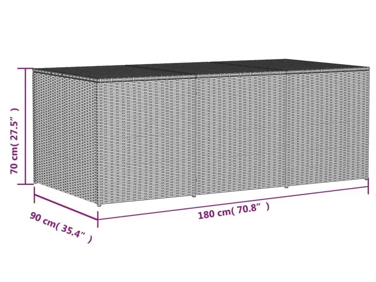 Billede 11 - Opbevaringsboks til haven 984 l polyrattan beige