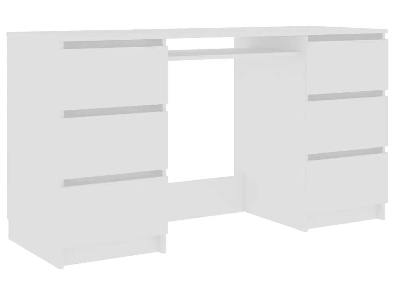 Billede 2 - Skrivebord 140x50x77 cm konstrueret træ hvid