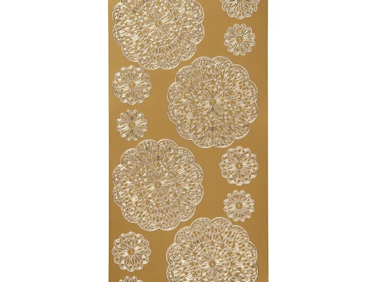 Billede 1 - Stickers, blomster, ark 10x23 cm, guld, 1 ark