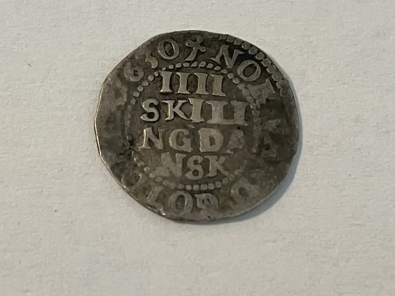 Billede 1 - 4 Skilling 1630 - Renset