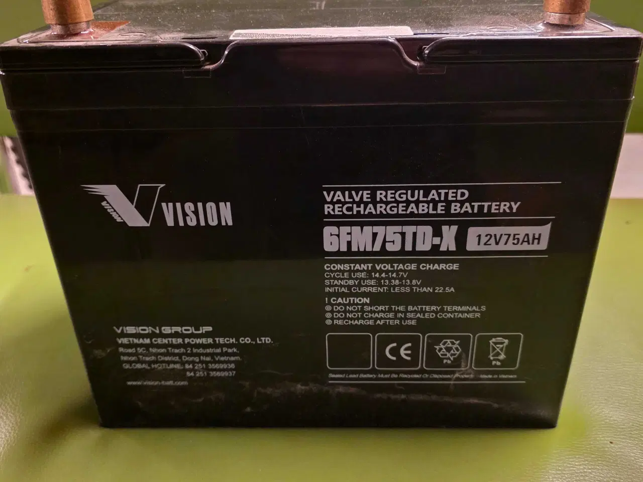 Billede 1 - AGM Batteri 12V75AH (6FM75TD-X) fra 21/22 brugt ti