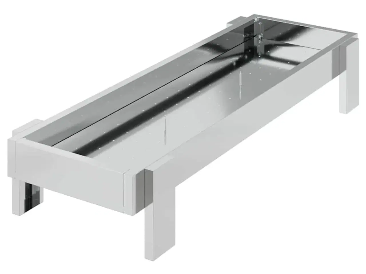 Billede 2 - Kyllingefodertrug Sølv 80 x 28 x 13.5 cm Galvaniseret stål