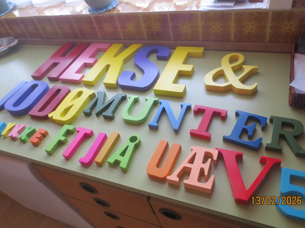 Billede 1 - 33 stk Bogstaver i Træ