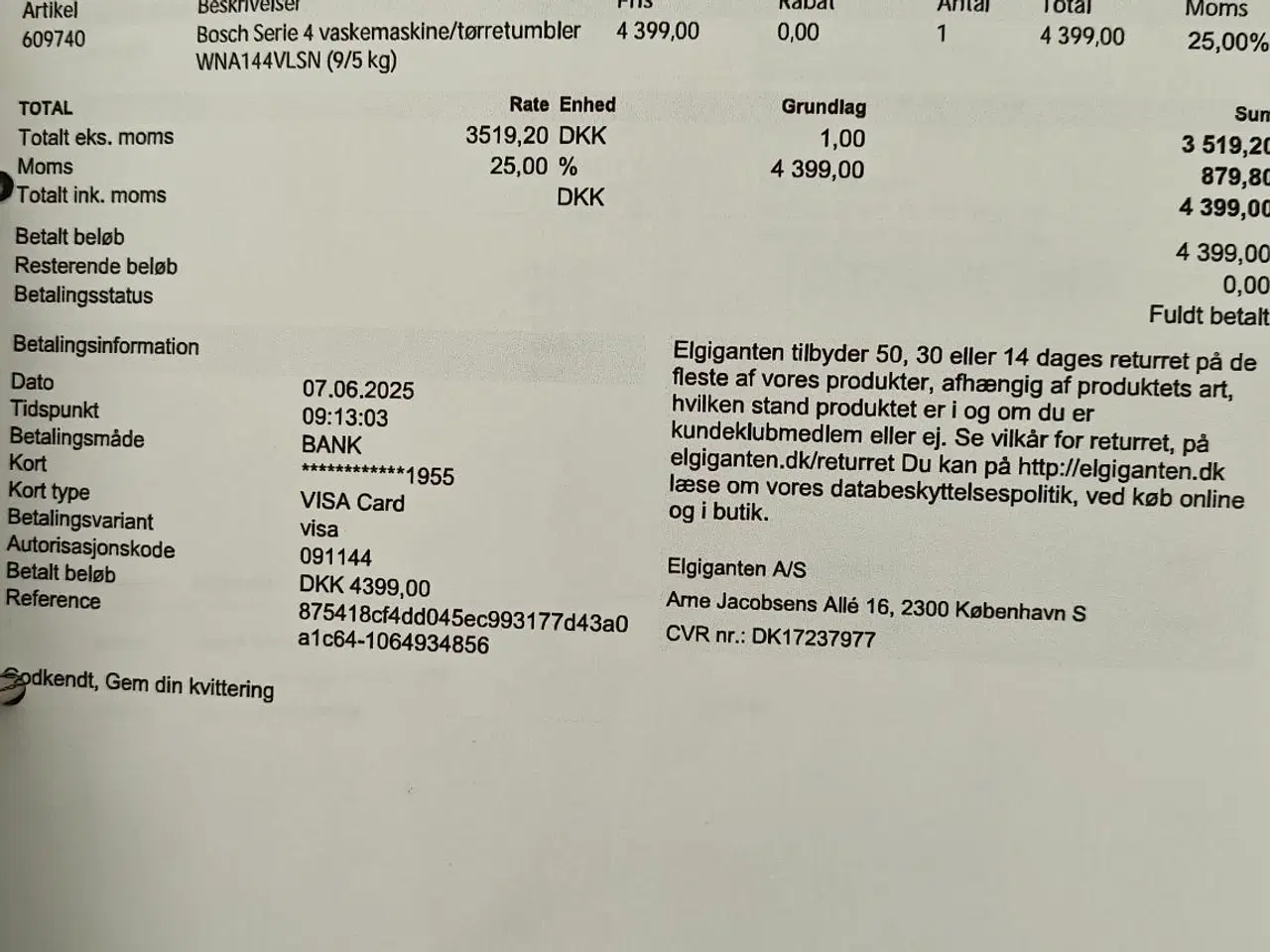 Billede 5 - Bosch vask og tør kombi. 15 mdr. garanti.