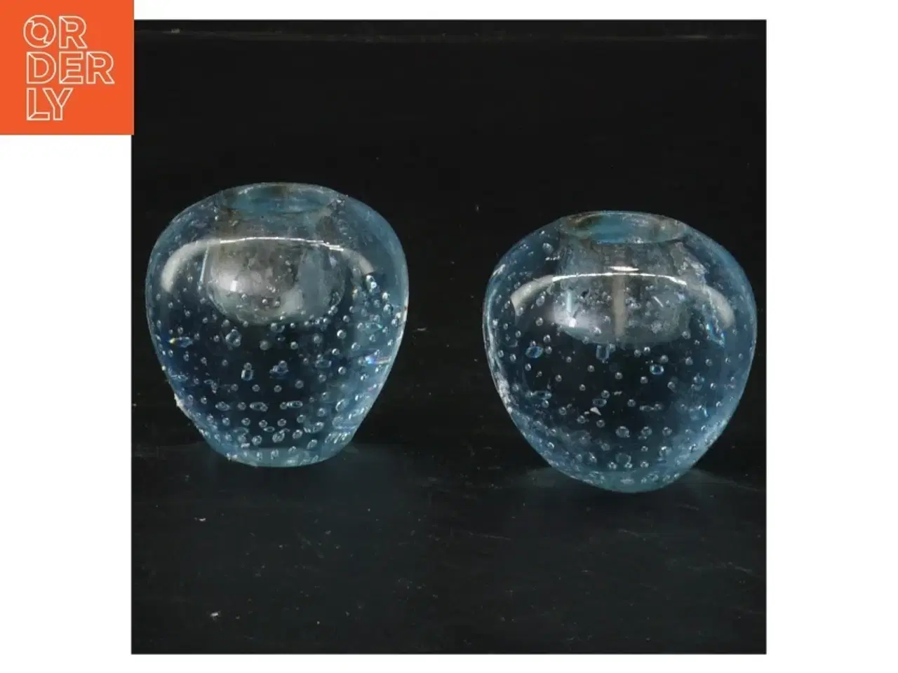 Billede 1 - Små blå glaslysestager (str. 5x5 cm)