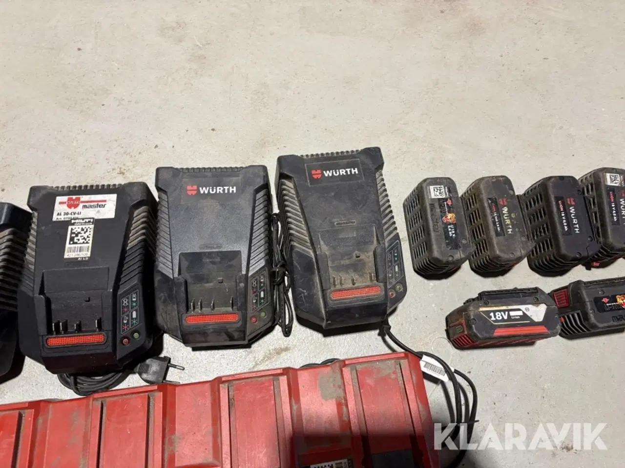 Billede 7 - Stort parti akkuværktøj – Wurth & Hilti – Slagnøgler, boremaskiner, vinkelslibere, batterier & ladere Hilti, Wurth