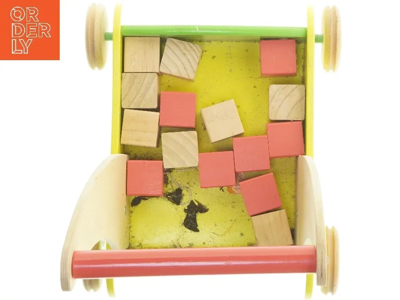 Billede 3 - Træ gåvogn med klodser fra Br (str. 38x32 cm)