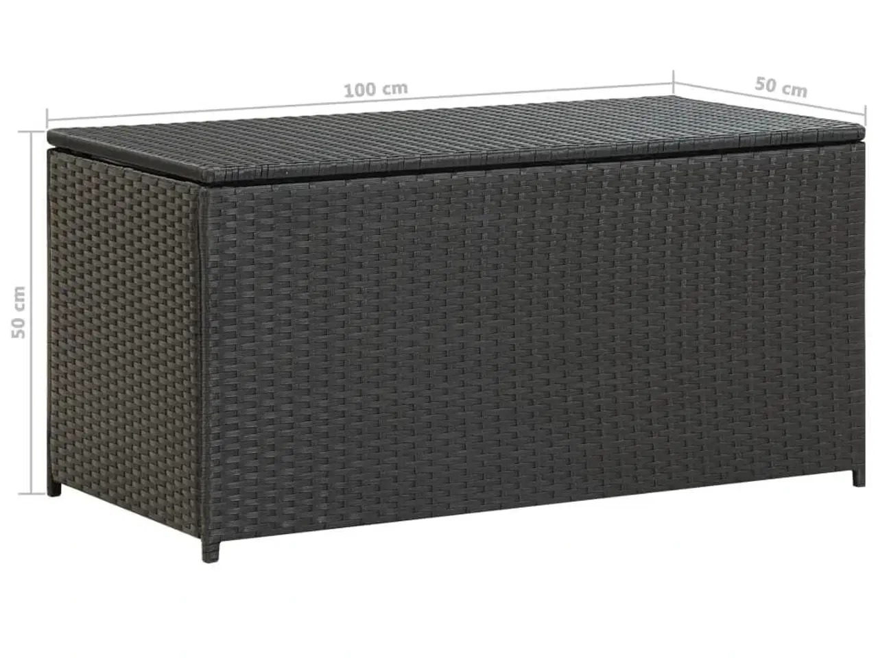 Billede 8 - Opbevaringskasse til haven 100x50x50 cm polyrattan sort