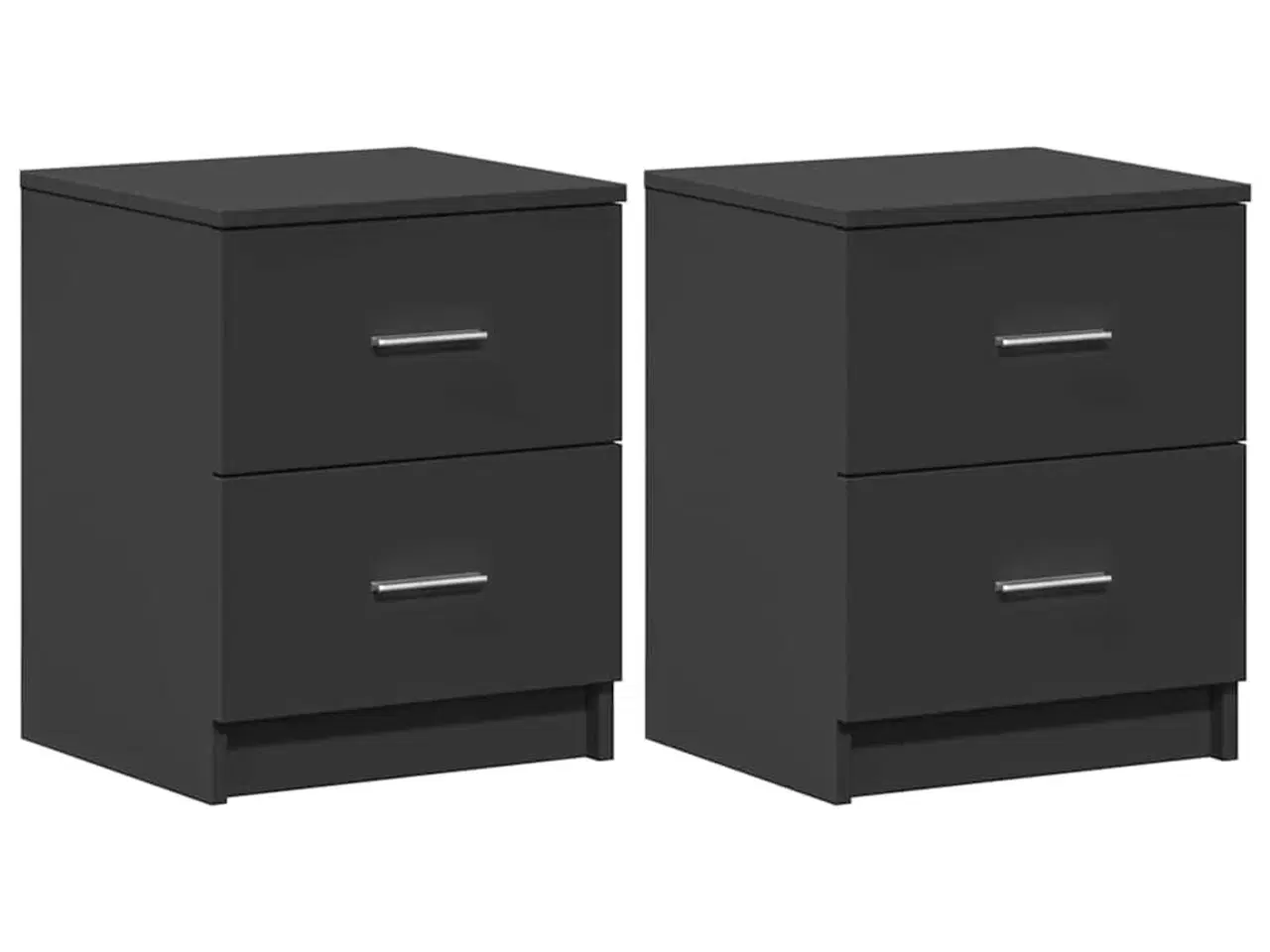 Billede 2 - Sengeborde 2 stk. med 2 skuffer 40x36x50 cm sort