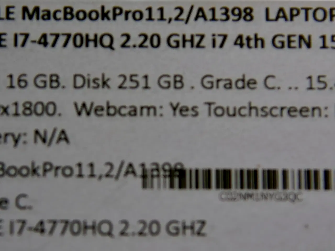 Billede 5 - MacBook Pro (Retina 15-inch, Mid. 2014) 16 GB RAM
