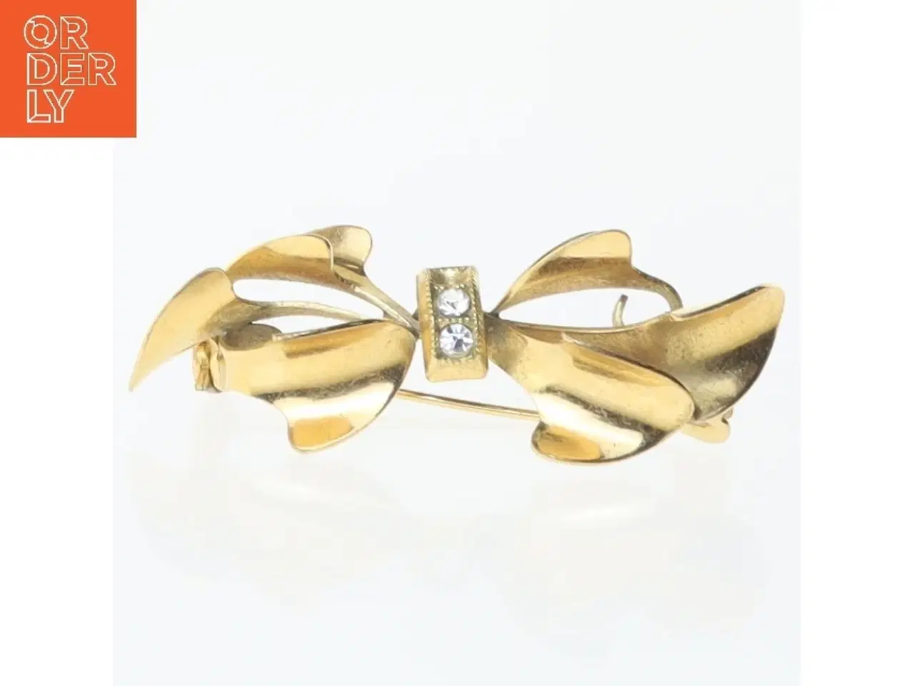 Billede 1 - Vintage broche med dekorative sten (str. 5 cm)