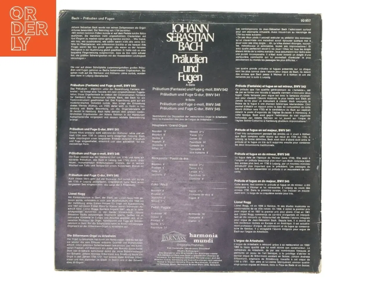 Billede 3 - Johann Sebastian Bach Præludien und Fugen LP fra Parnass