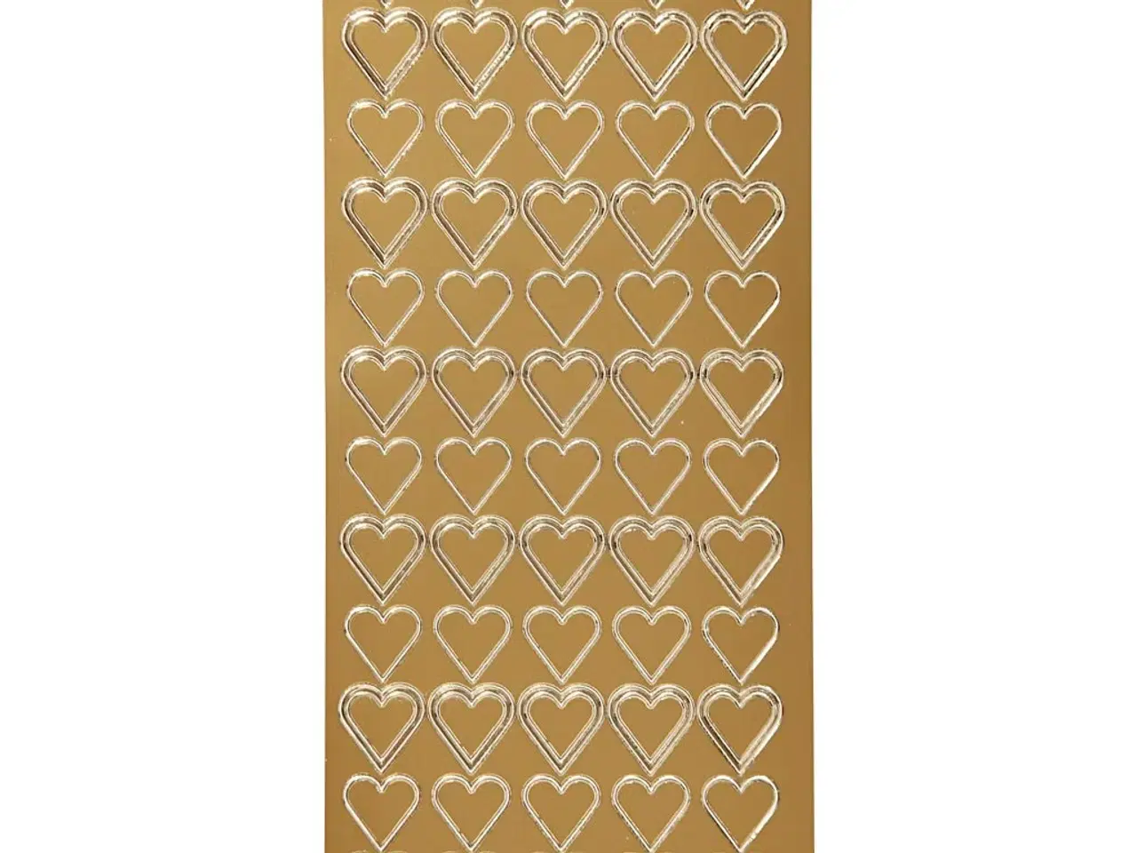 Billede 1 - Stickers, hjerter, ark 10x23 cm, guld, 1 ark