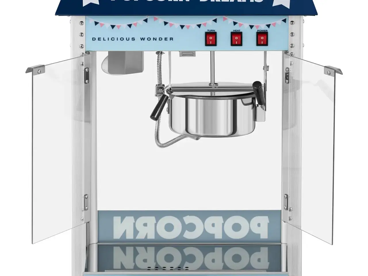 Billede 5 - Popcornmaskine 88 L – 1600 W – blå 56 x 42 x 77 cm