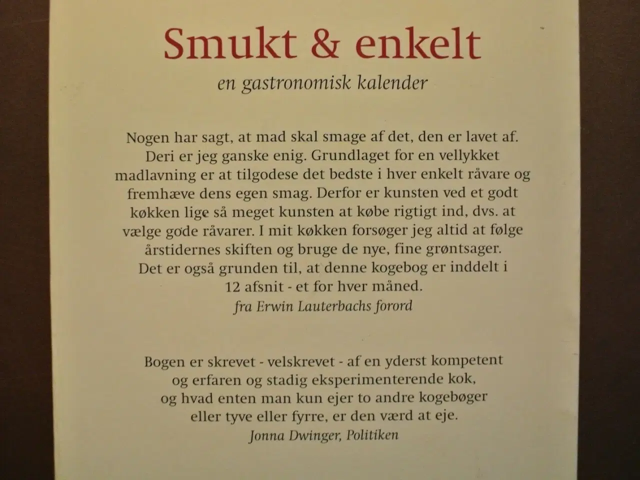 Billede 3 - smukt og enkelt - en gastronomisk kalender, af erw