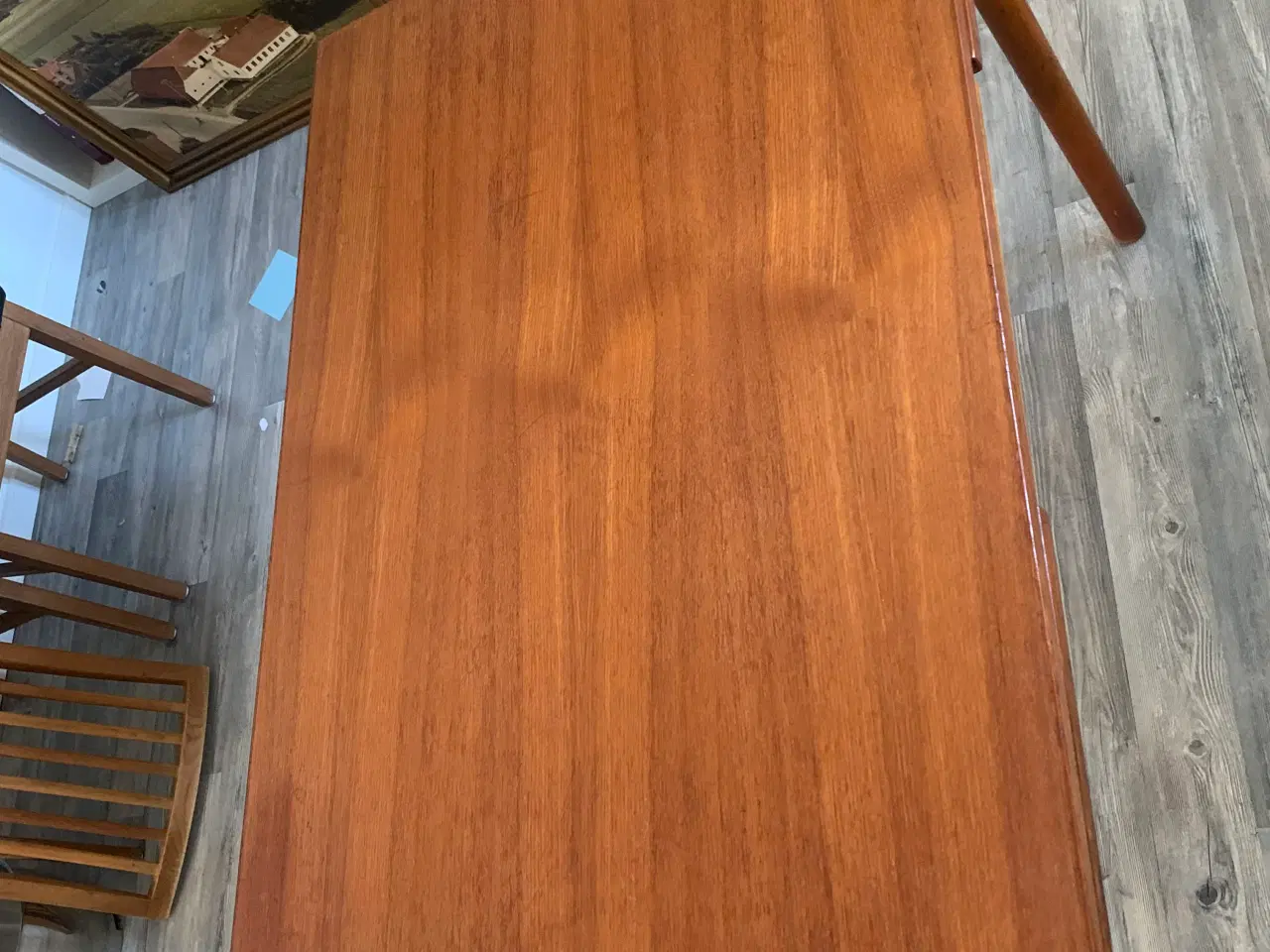 Billede 1 - Teaktræ bord. L 94. Og B 63. Længde med plader 158
