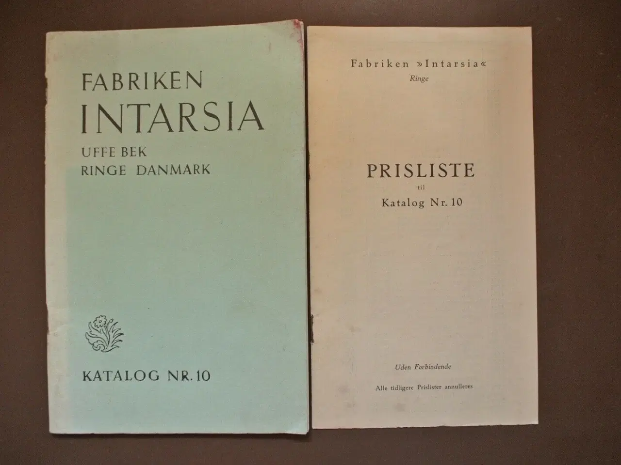 Billede 1 - fabriken intarsia katalog nr. 10 med prisliste