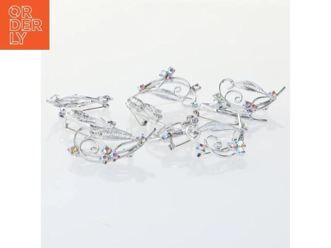 Billede 2 - Hårspænder med rhinsten (str. 4 x 4 cm)