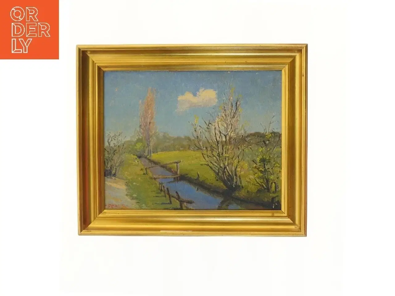 Billede 1 - Oliemaleri af landskab (str. 47x39,5 cm)