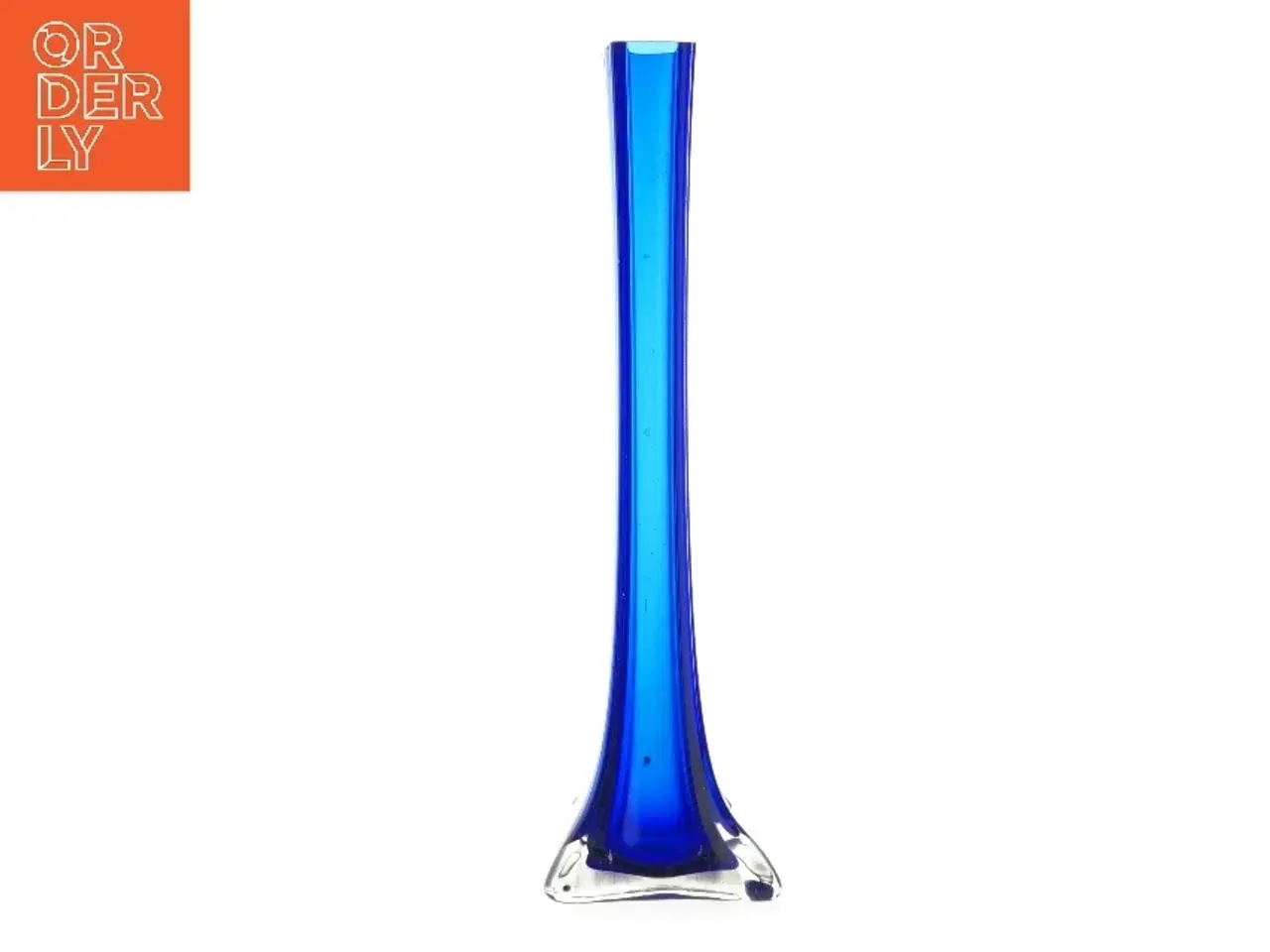Billede 2 - Smuk Blå glasvase (str. 30 cm)
