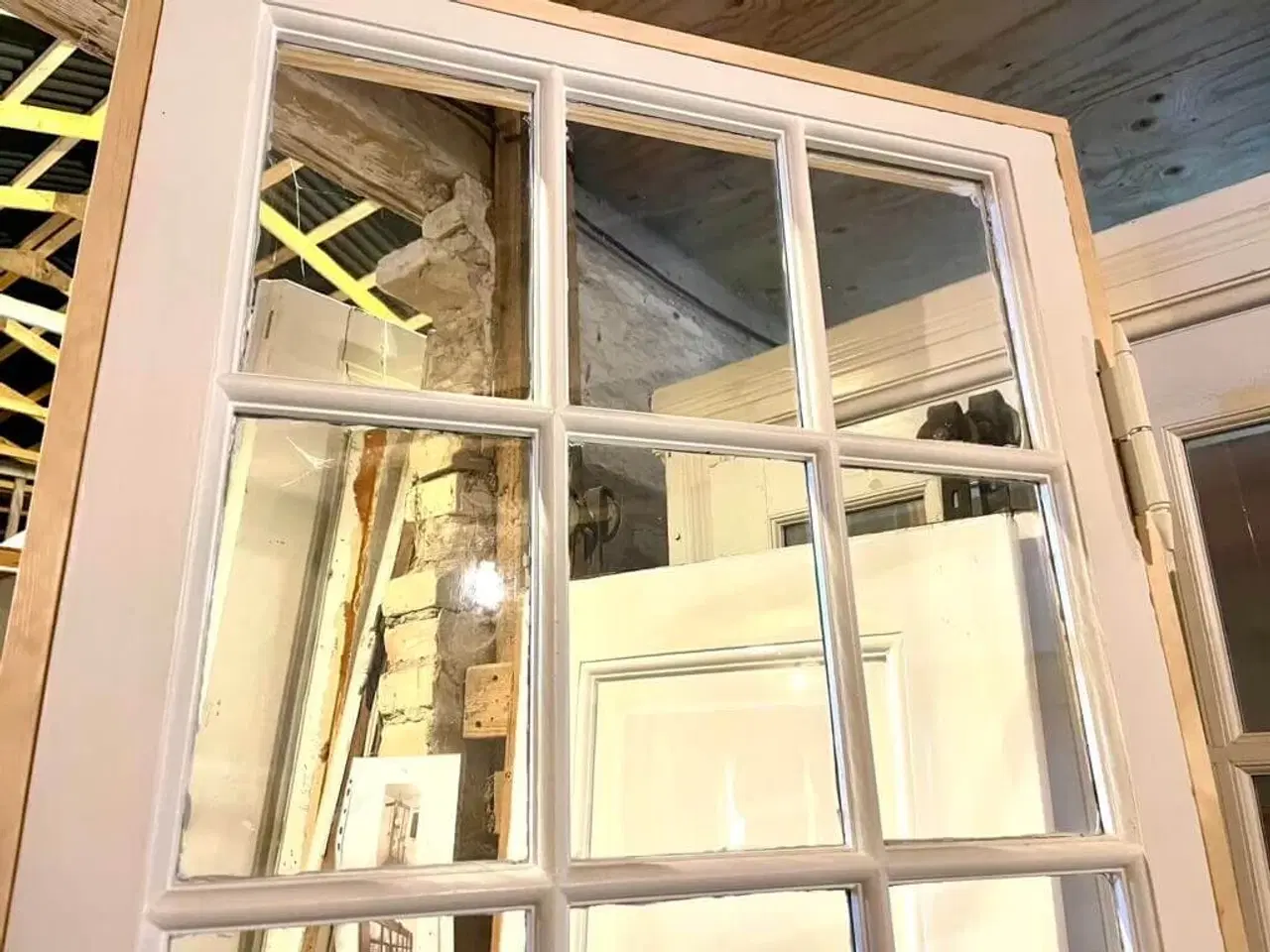 Billede 3 - Smal enkeltdør m. gammelt glas