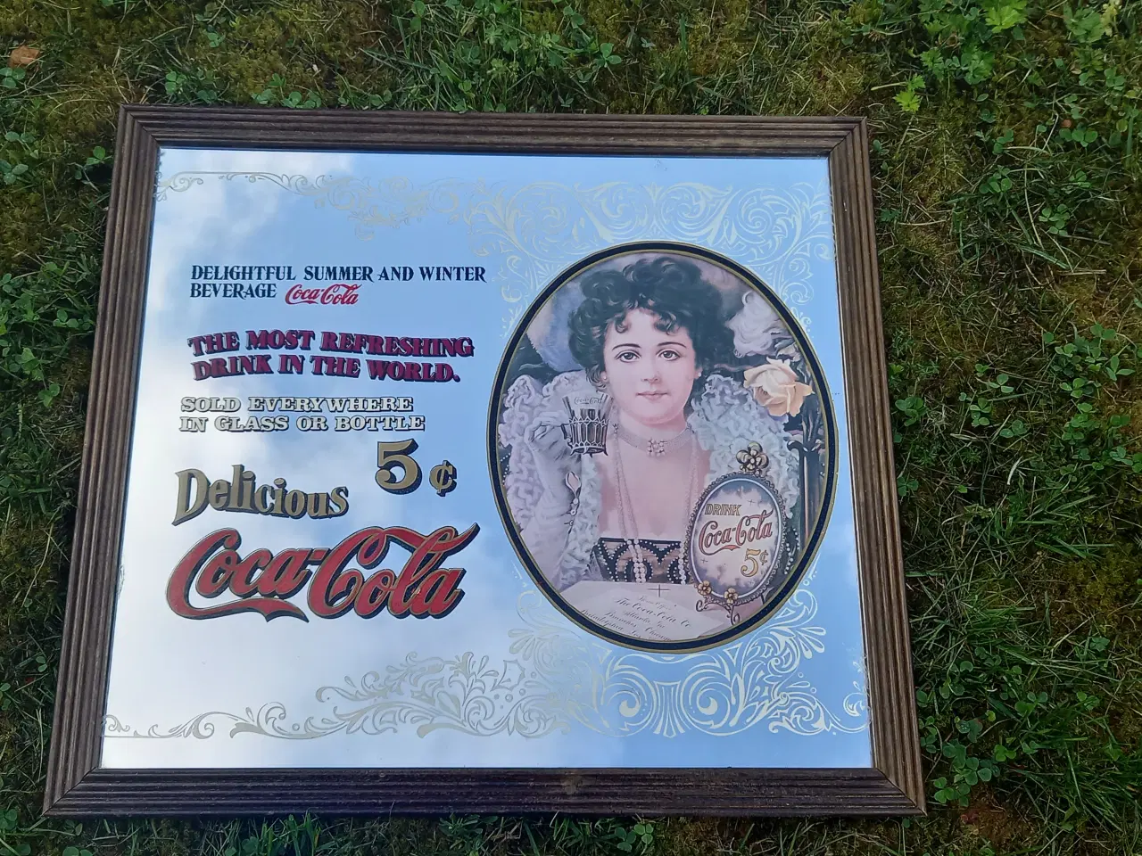 Billede 1 - Coca-Cola spejl i Træramme 