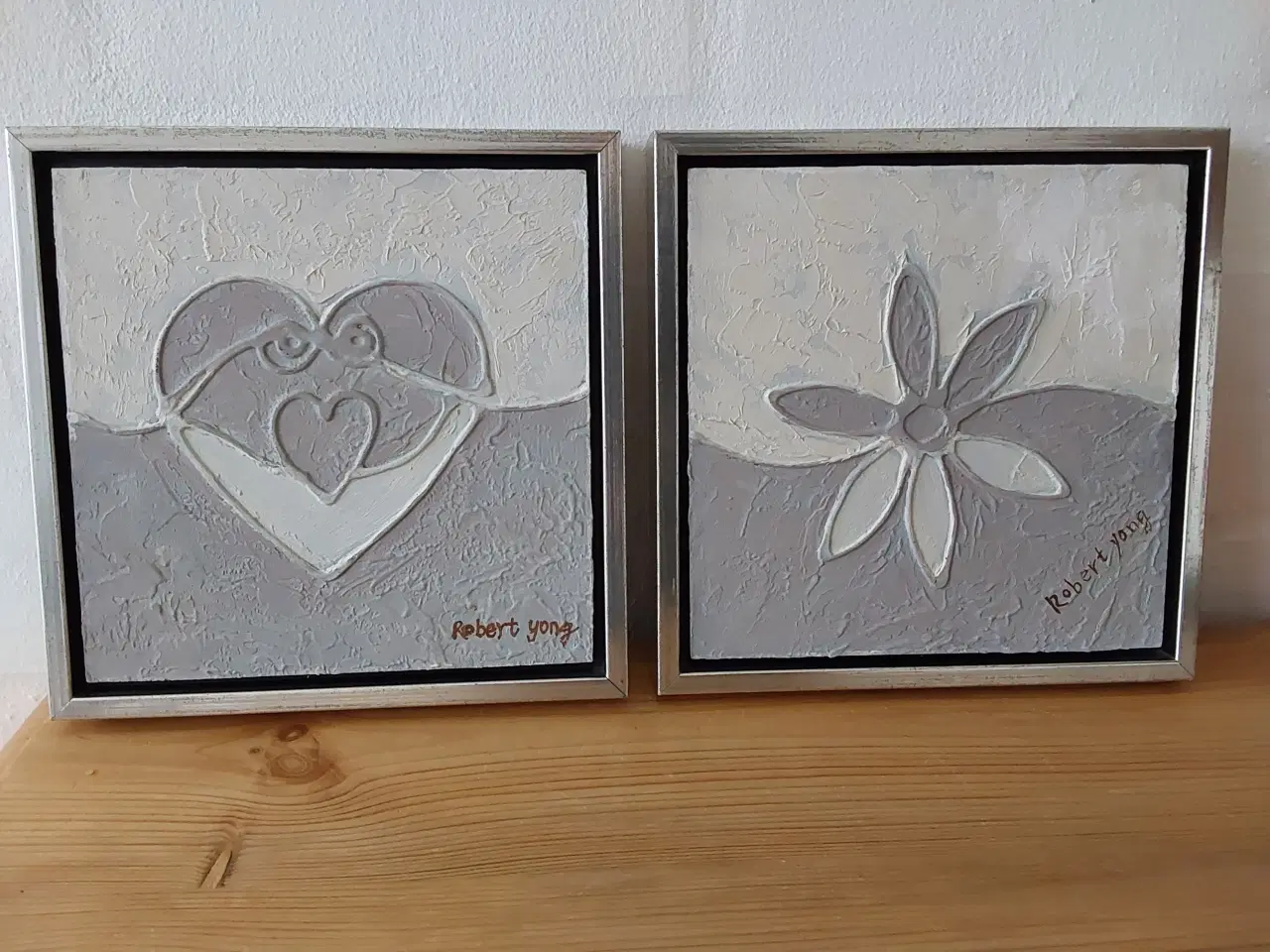 Billede 1 - Robert Yong malerier i flotte beige/lysegrå farver